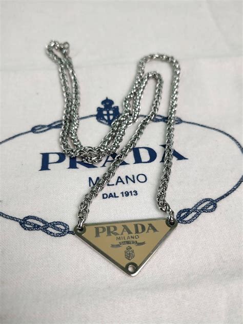 prada triangle logo bracelet|prada necklace triangle pendant.